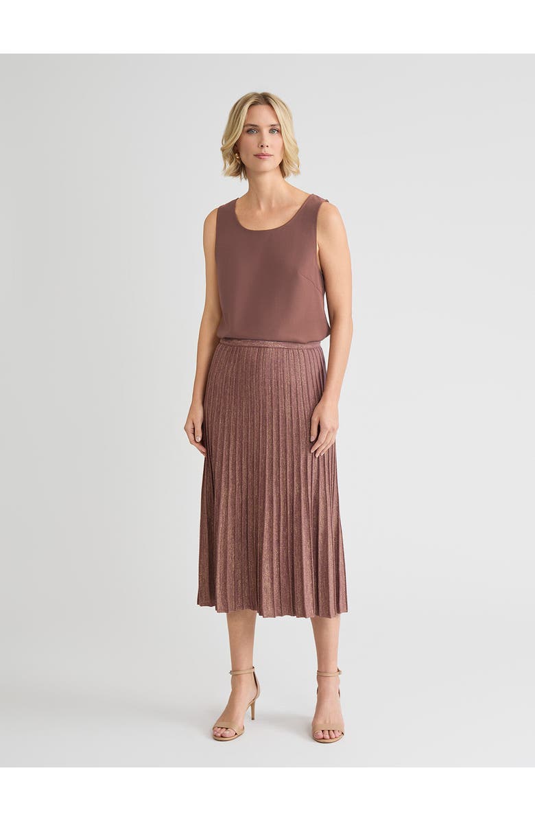 Misook Classic Crepe de Chine Tank Top, Alternate, color, Brown