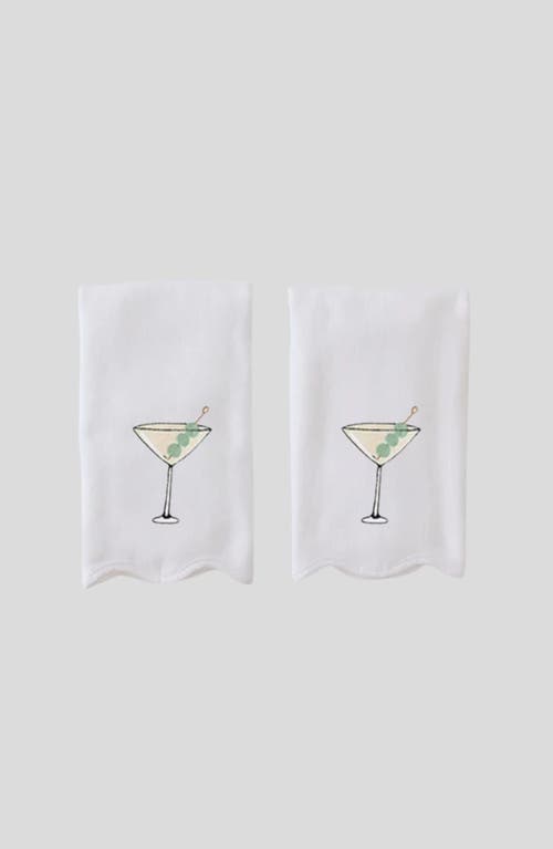 Weezie Set Of 2 Scallop Powder Bath Towels In White