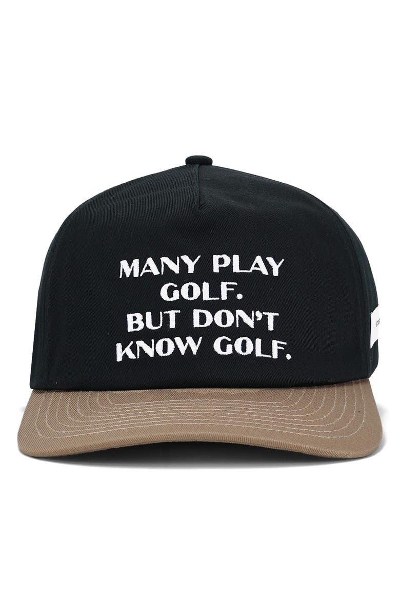 STUDENTS Clueless Embroidered Colorblock Cotton Baseball Cap, Main, color, Black