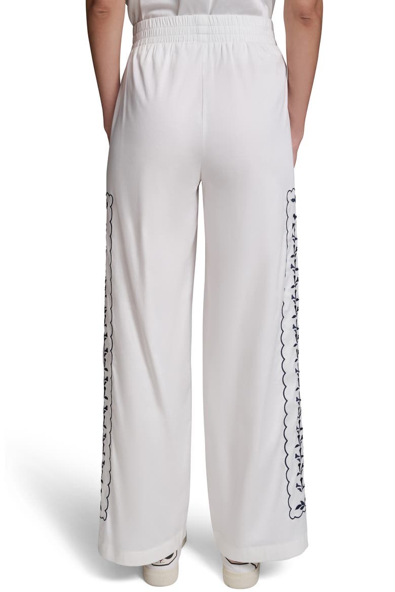Embroidered Wide Leg Pants, Alternate, color, SOFT WHITE