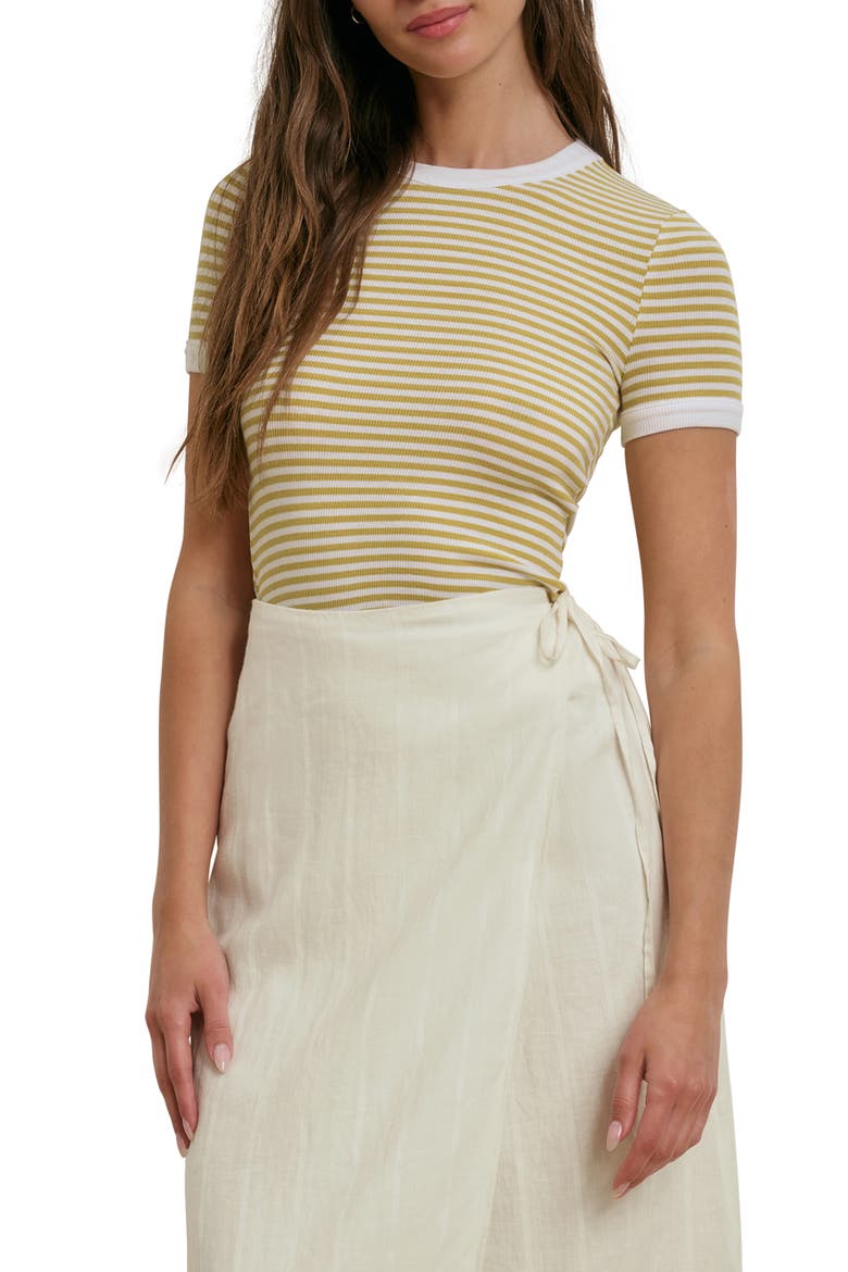 The Foundation Stripe T-Shirt, Main, color, GOLDEN WHITE STRIP