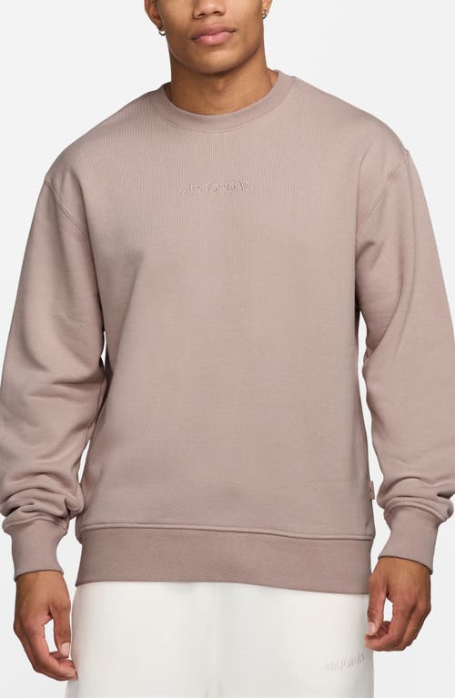 Jordan Wordmark Cotton Fleece Crewneck Sweatshirt In Pink Oxford