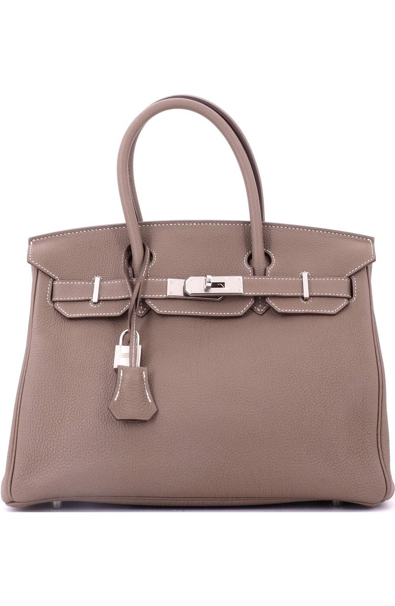 Pre-Owned Hermes Birkin Handbag Grey Togo with Palladium Hardware 30, Main, color, Etoupe