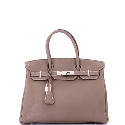 Birkin Handbag Grey Togo with Palladium Hardware 30