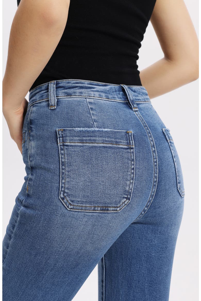 Welt Pocket High Waist Bootcut Jeans, Alternate, color, NOVA