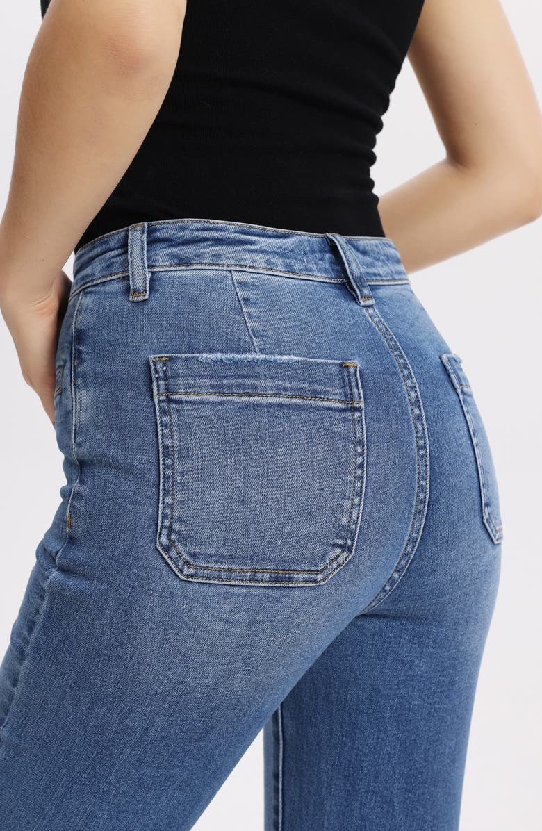 Bayeas Welt Pocket High Waist Bootcut Jeans, Alternate, color, Nova