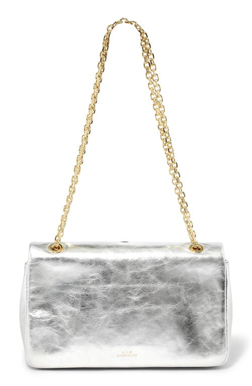 Alexis Bittar The Angular Leather Shoulder Bag In Silver