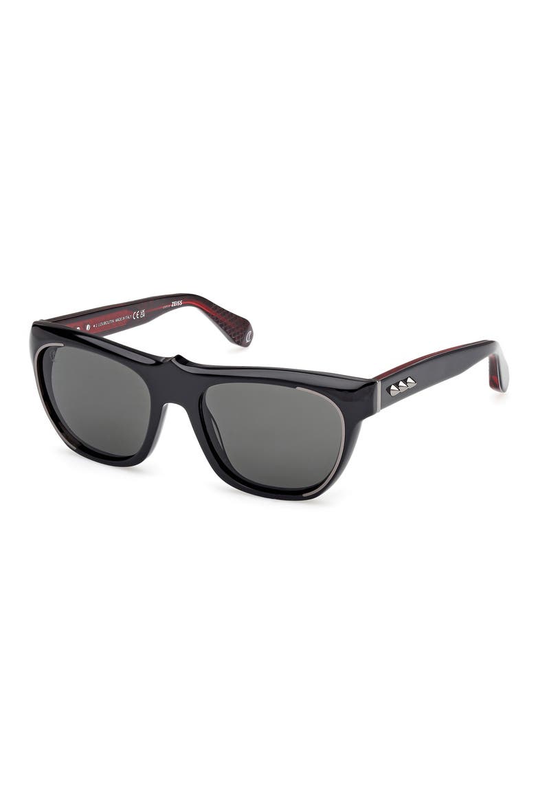 Georges 55mm Square Sunglasses, Alternate, color, BLACK / GUNMETAL / ZEISS SMOKE