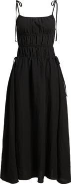 A.REN Novella Tie Strap LInen Maxi Dress