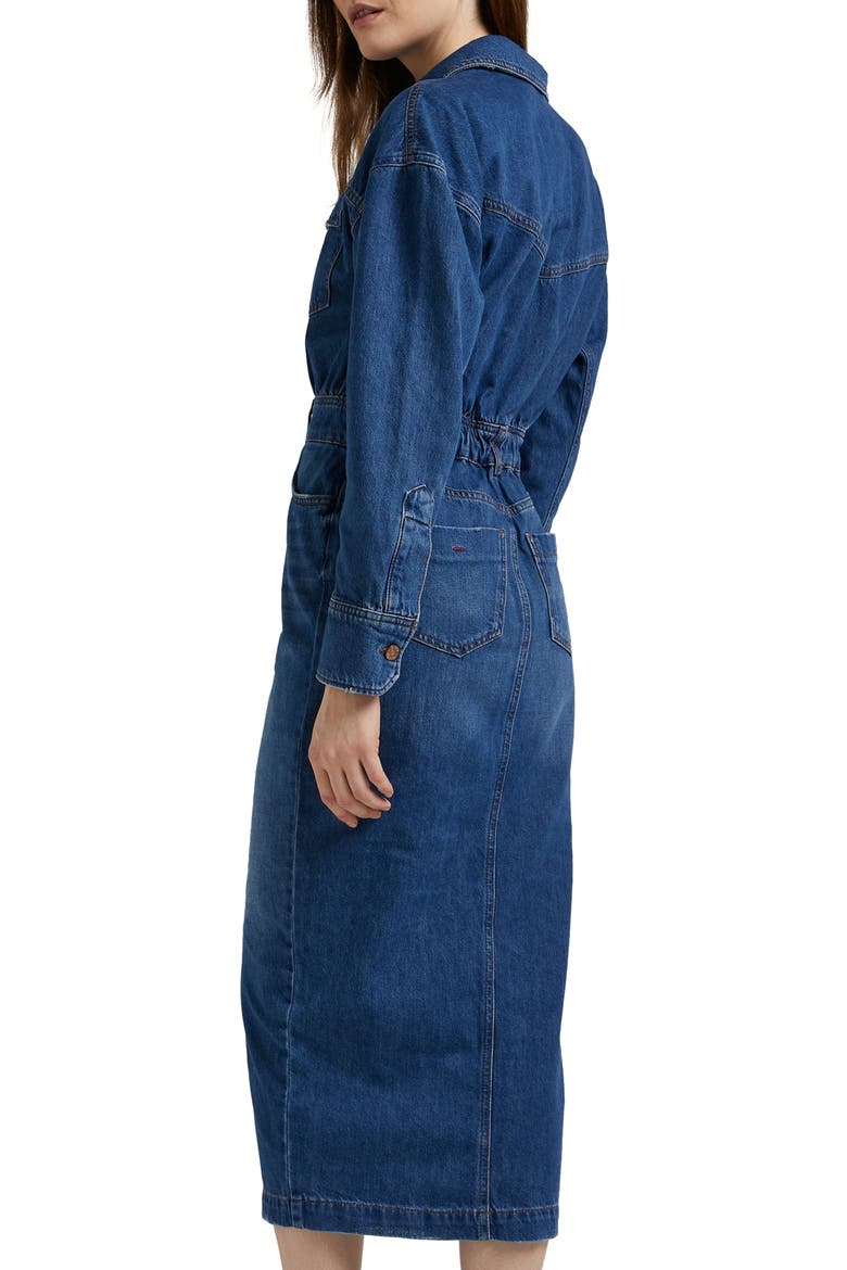 Long Sleeve Denim Midi Dress, Alternate, color, MEDIUM DENIM