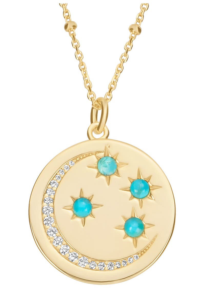 ATHRA LUXE Moon Medallion Necklace, Alternate, color, Gold