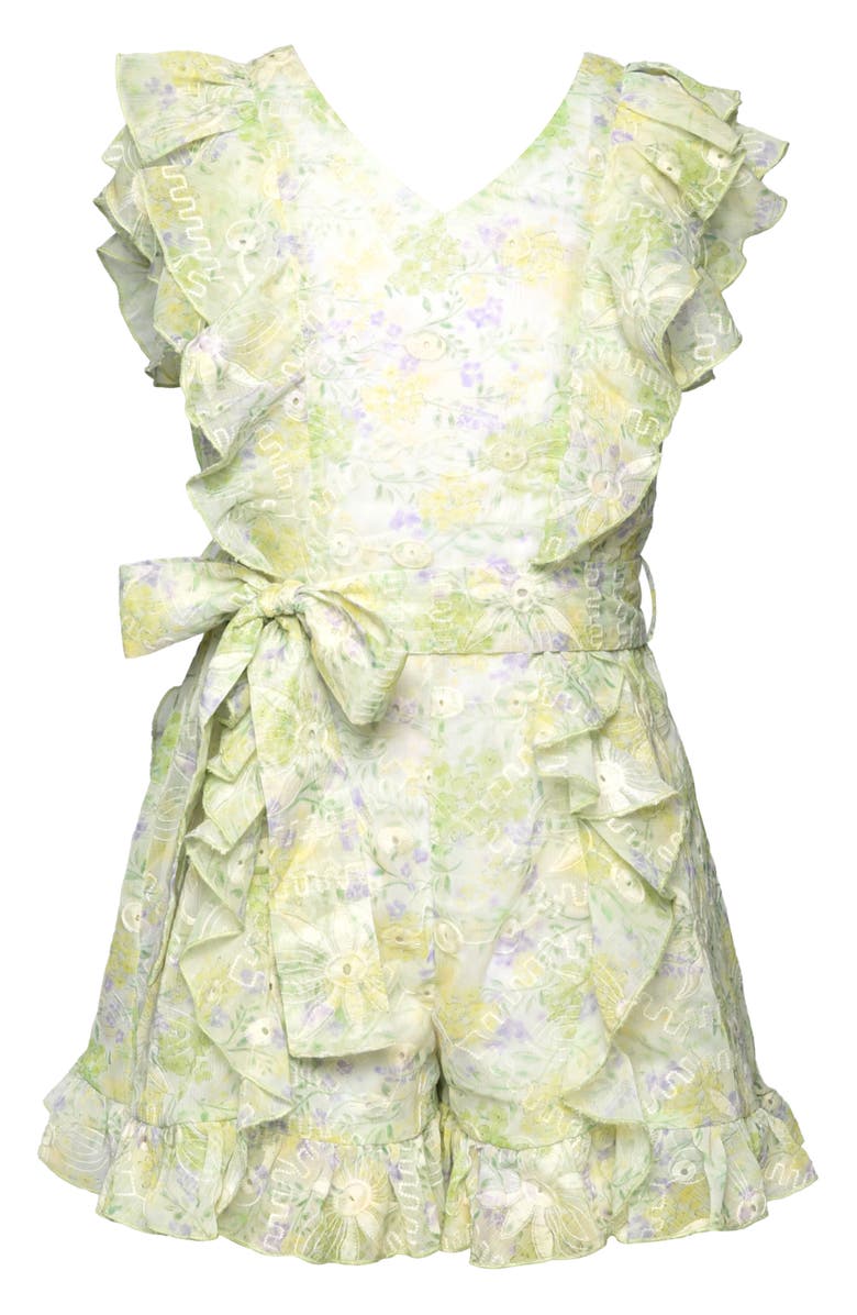 Truly Me Kids' Floral Ruffle Romper, Main, color, Yellow Multi