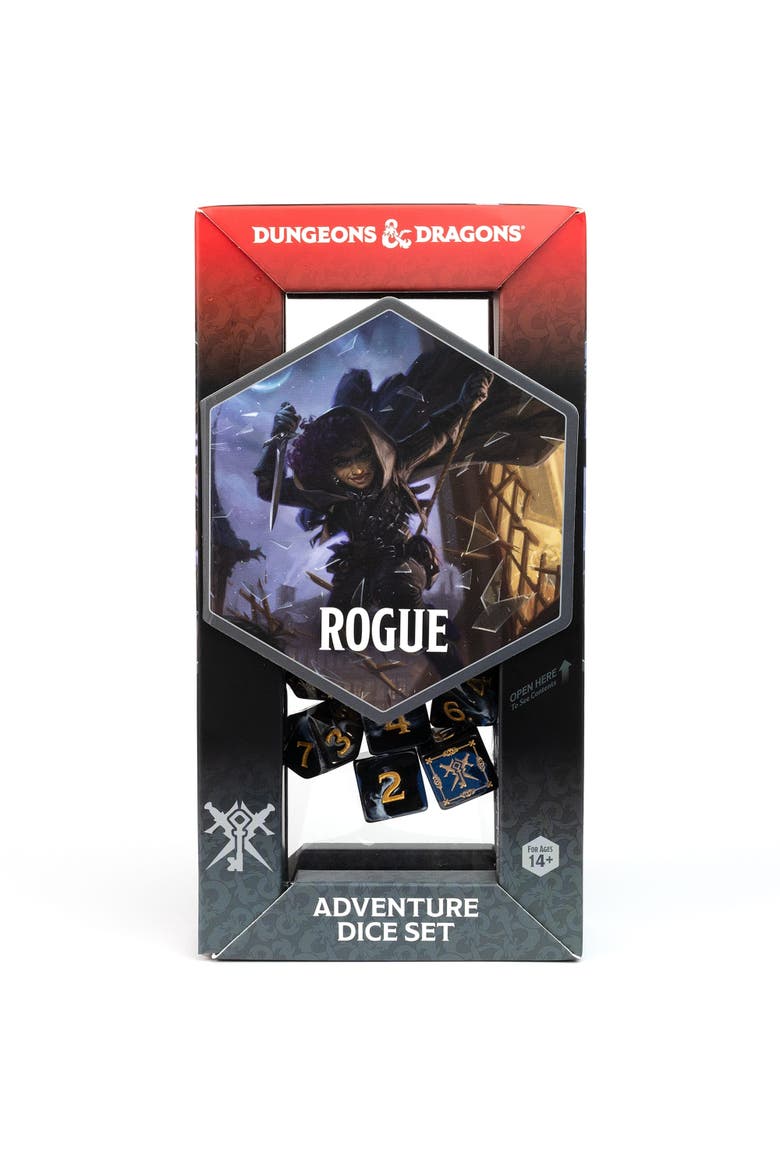 D&D Adventure Dice Rogue Black, 15 PieceRpg Die Set, Alternate, color, Black
