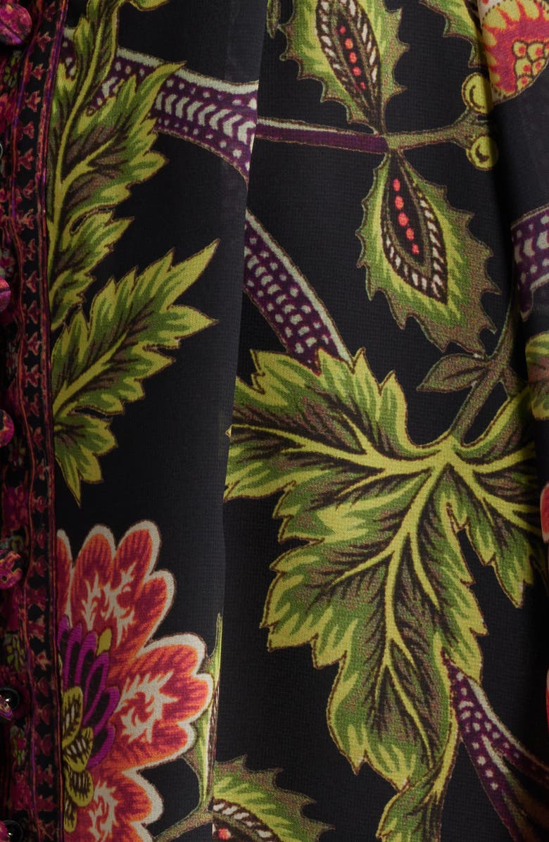 KOBI HALPERIN Shahar Floral Print Woven Shirt, Alternate, color, Black Multi