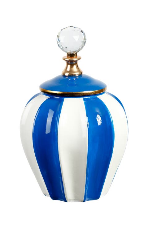 Classic Stripe Vase with Lid, Small