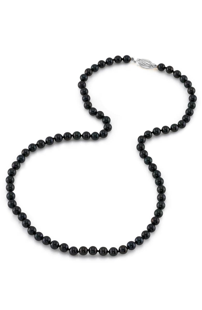 The Pearl Source Japanese Akoya Pearl Necklace 5-5.5mm AAA, Main, color, White Gold - Finesse Clasp