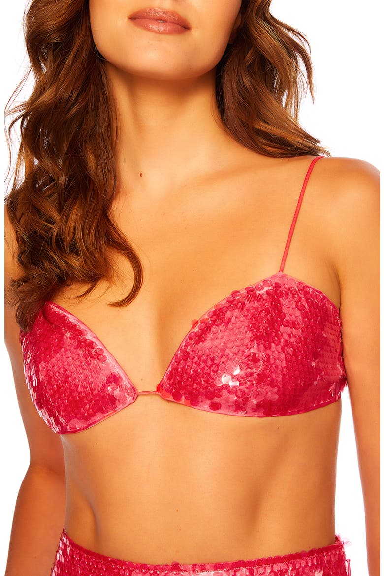 Sequin Bikini Top, Main, color, AZALEA
