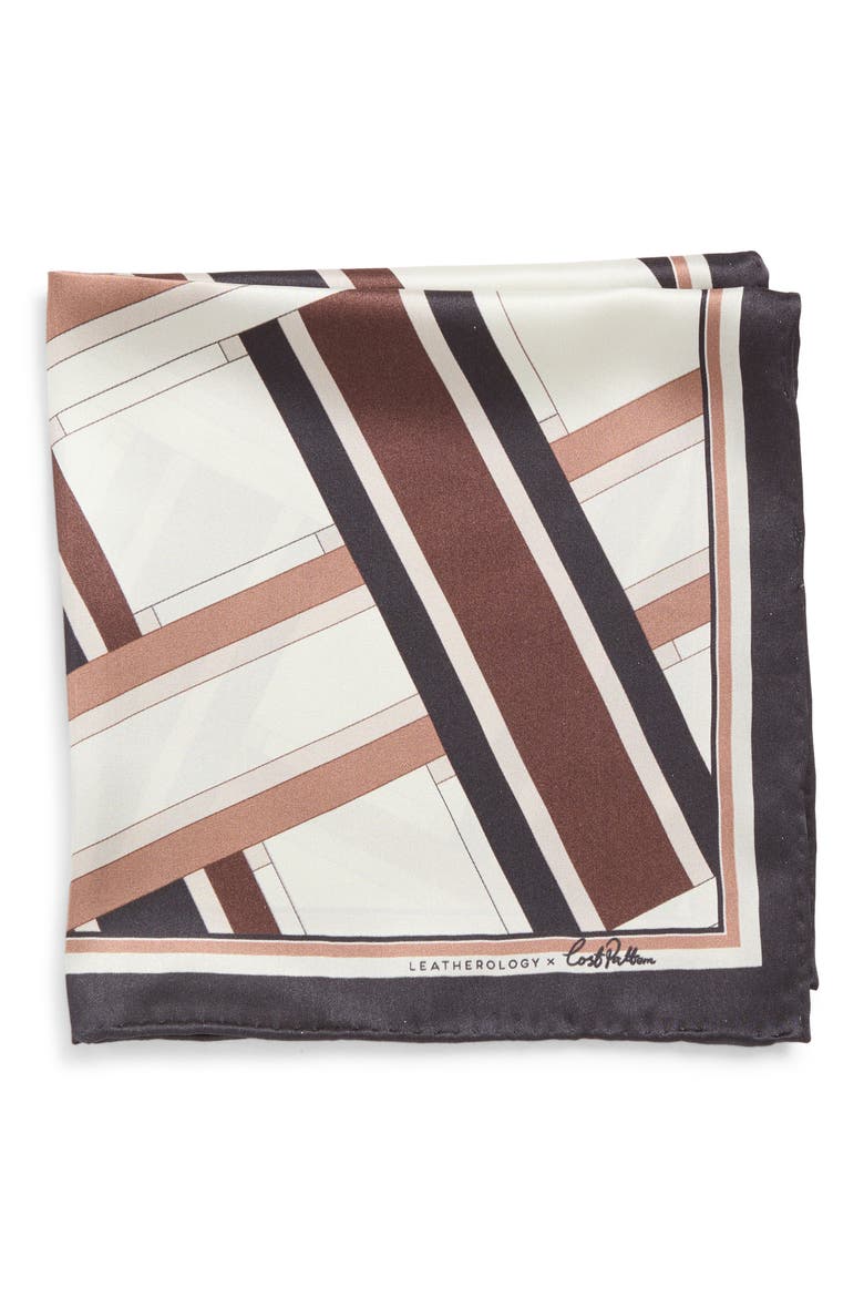 x Leatherology Silk Pocket Square, Main, color, BLACK