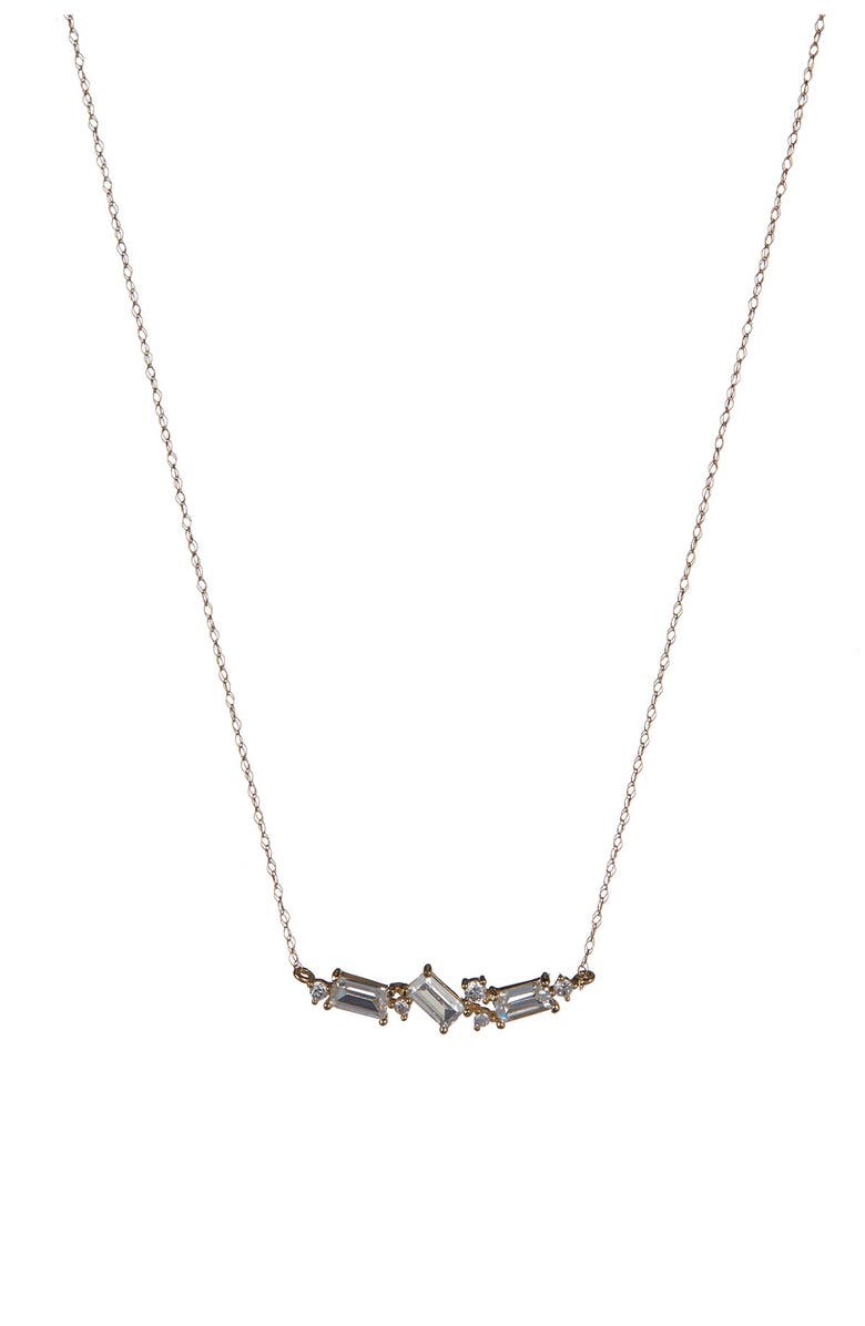 CANDELA JEWELRY 14K Yellow Gold Baguette Cut Constellation Pendant Necklace, Main, color,