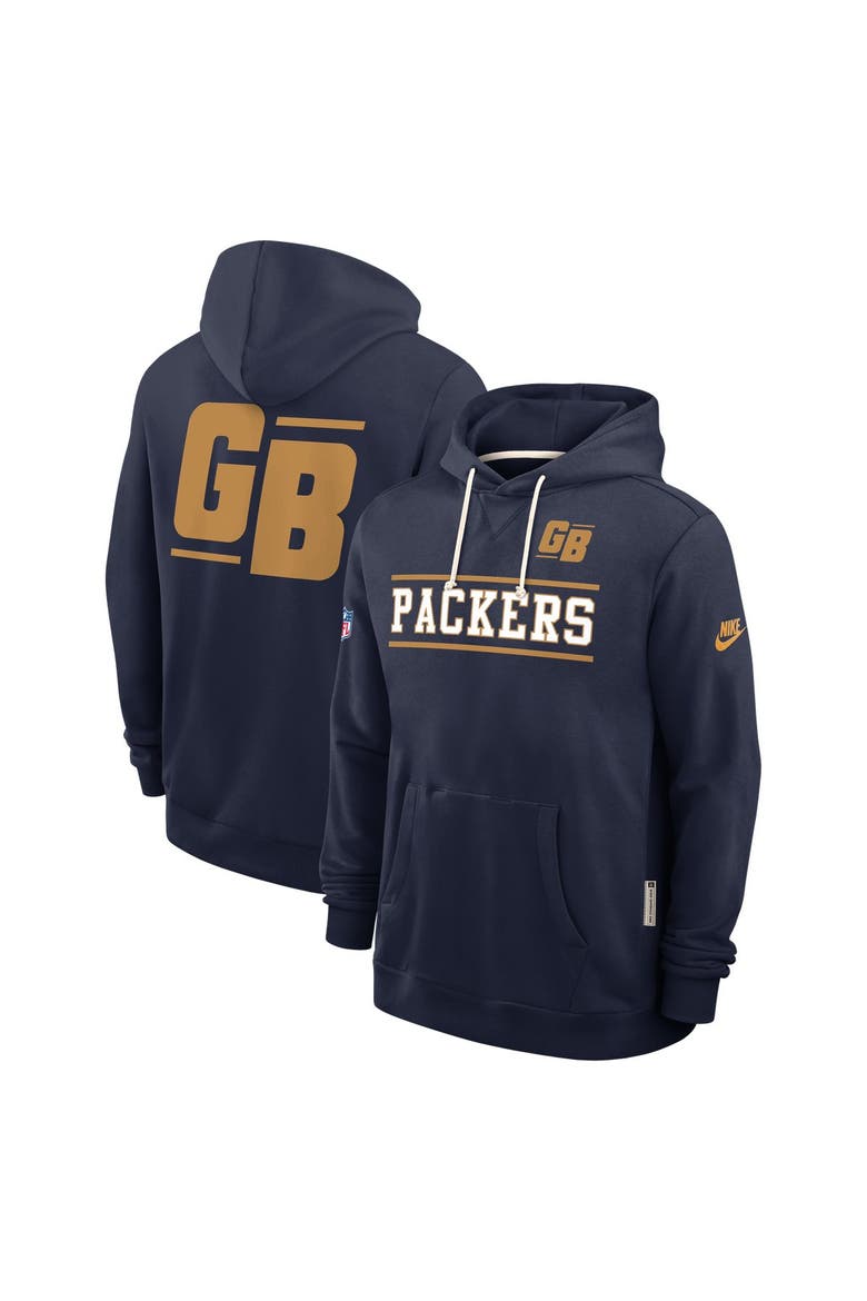 Men's Nike Navy Green Bay Packers Standard Issue Replay Officials Alternate Dri-FIT Hoodie, Main, color, Navy