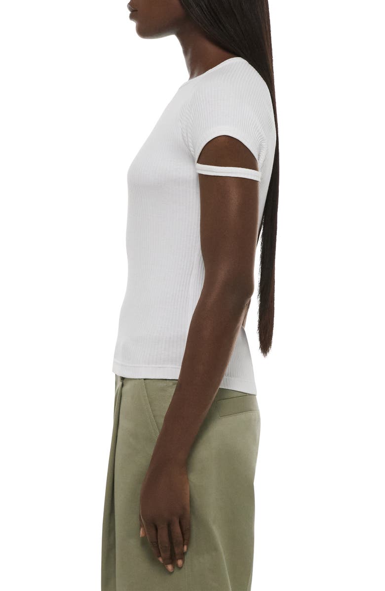 Helmut Lang Raglan Sleeve Rib T-Shirt, Alternate, color, Optic White