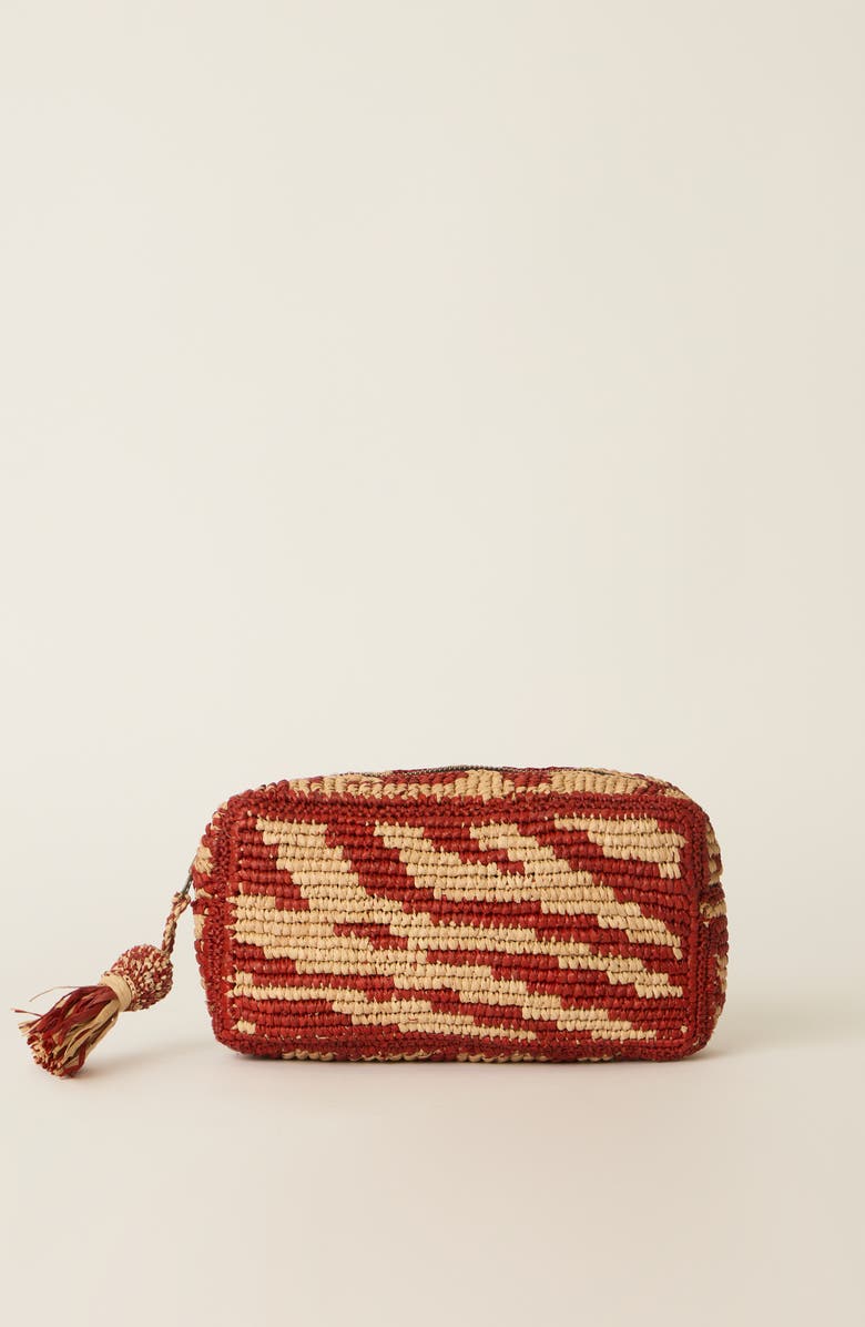 BTB Los Angeles Sahara Cosmetic Bag, Main, color, Natural/Rust