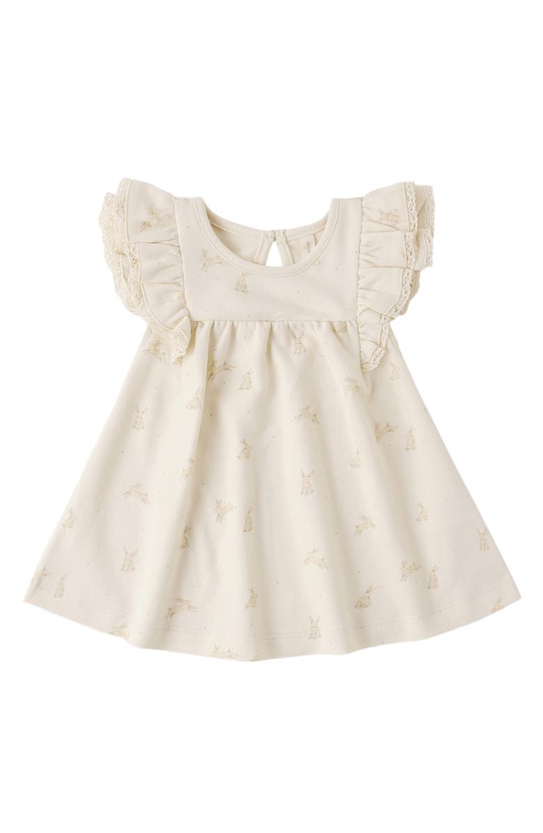 QUINCY MAE Kids' Flutter Sleeve Dress & Bloomers Set, Alternate, color, Natural