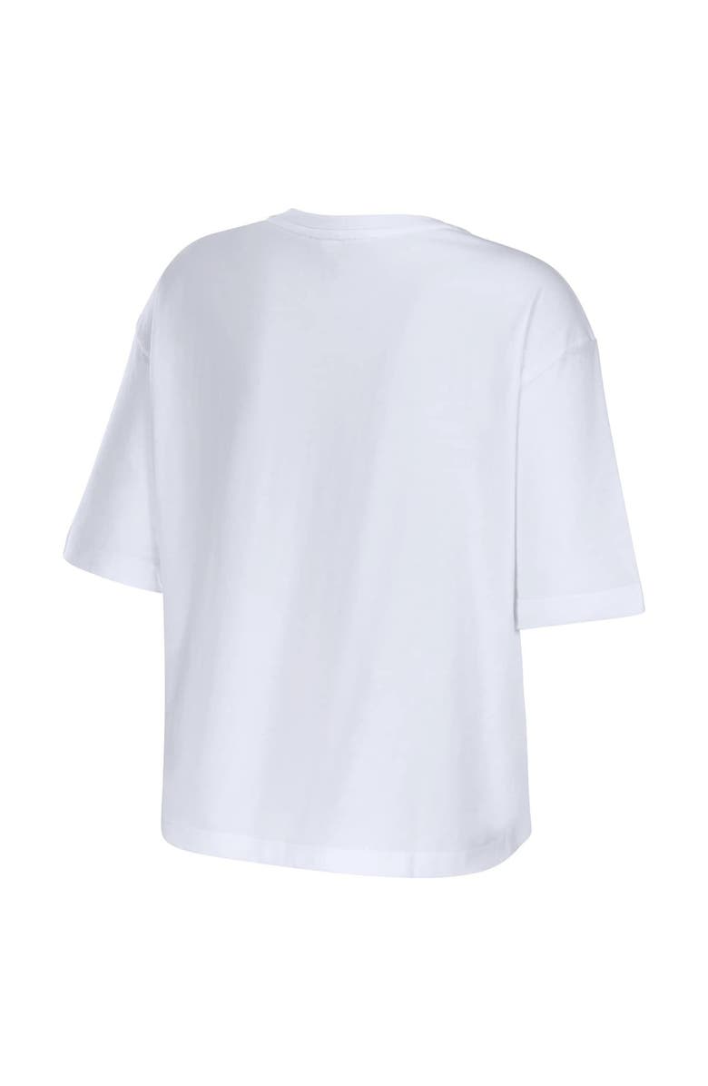 WEAR by Erin Andrews Women's WEAR by Erin Andrews White Chicago Bears Boxy Floral Cropped T-Shirt, Alternate, color, 