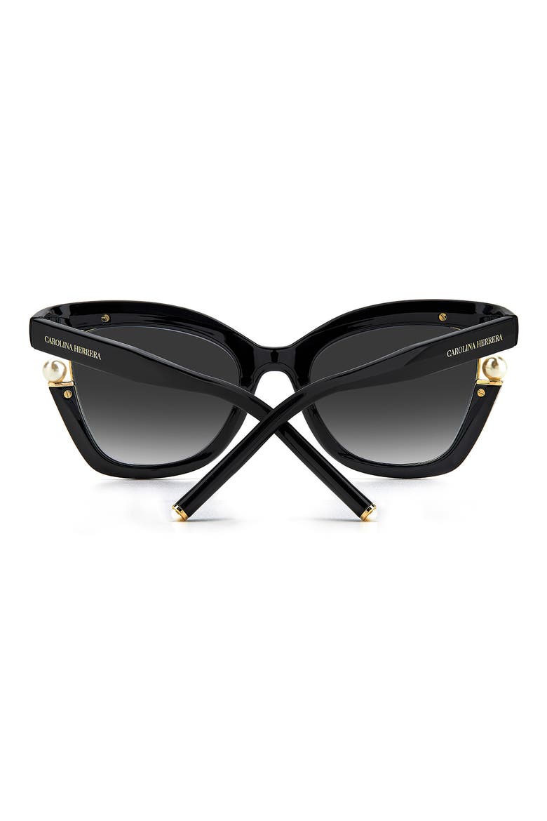 53mm Cat Eye Sunglasses, Alternate, color, BLACK/ DARK GREY SF