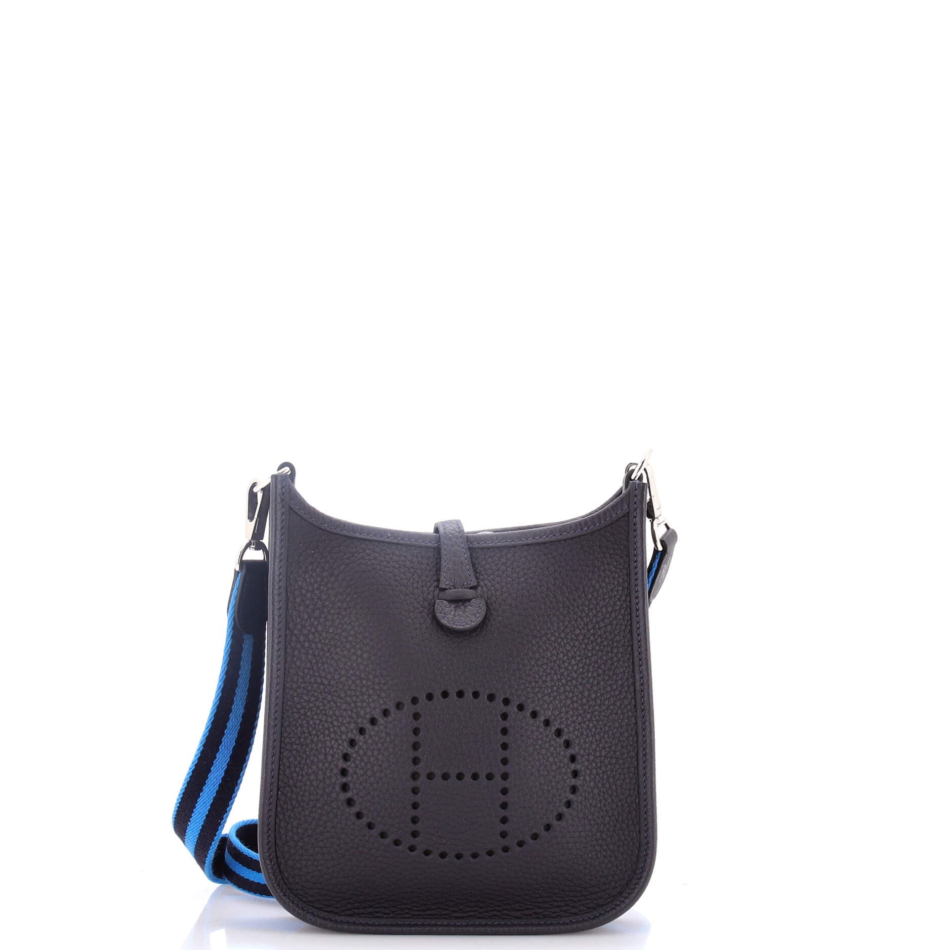 Pre-Owned Hermes Evelyne Bag Gen III Clemence TPM, Main, color, Bleu Nuit