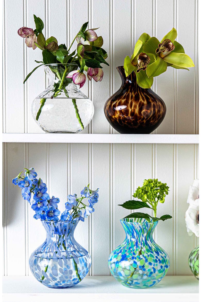 Puro 6-Inch Pattern Glass Vase, Alternate, color, BLUE MULTI