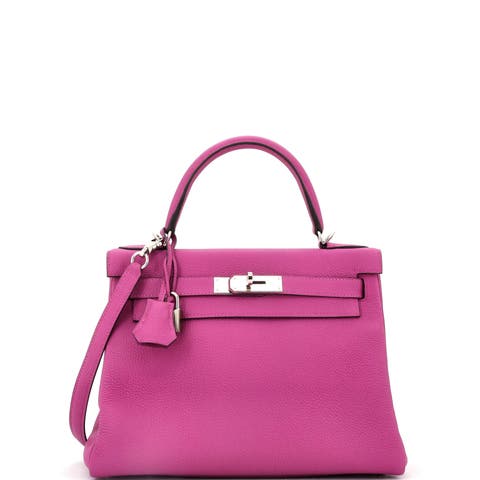 Kelly Handbag Pink Togo with Palladium Hardware 28