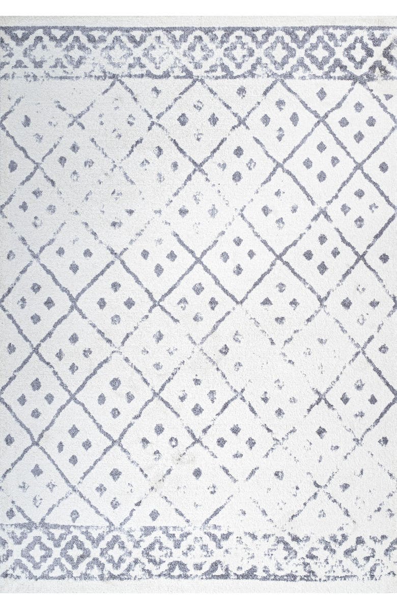 JONATHAN Y Juba Moroccan Geometric Diamond Area Rug, Main, color, Ivory/Gray