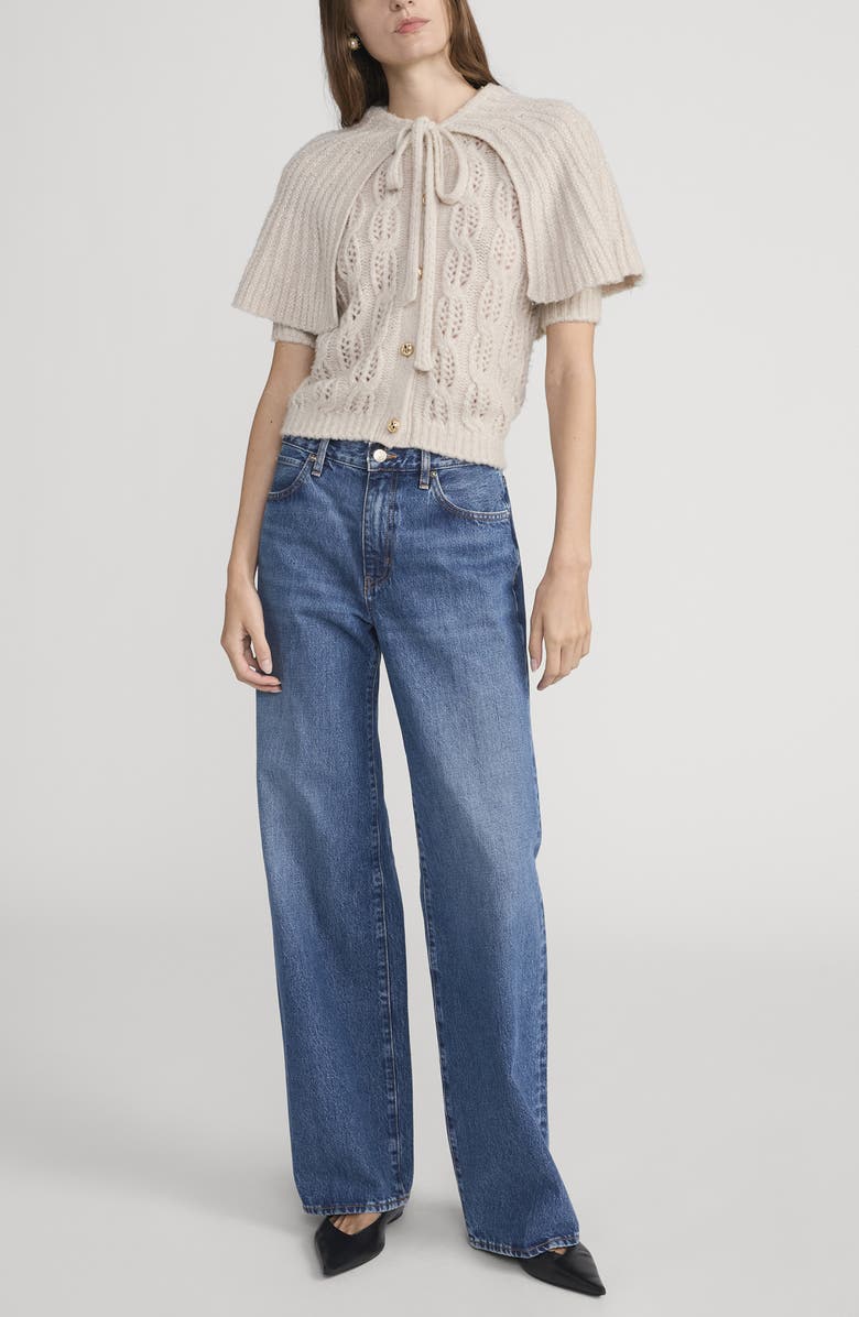 FRAME The Cape Merino Wool Blend Cardigan, Alternate, color, Fawn