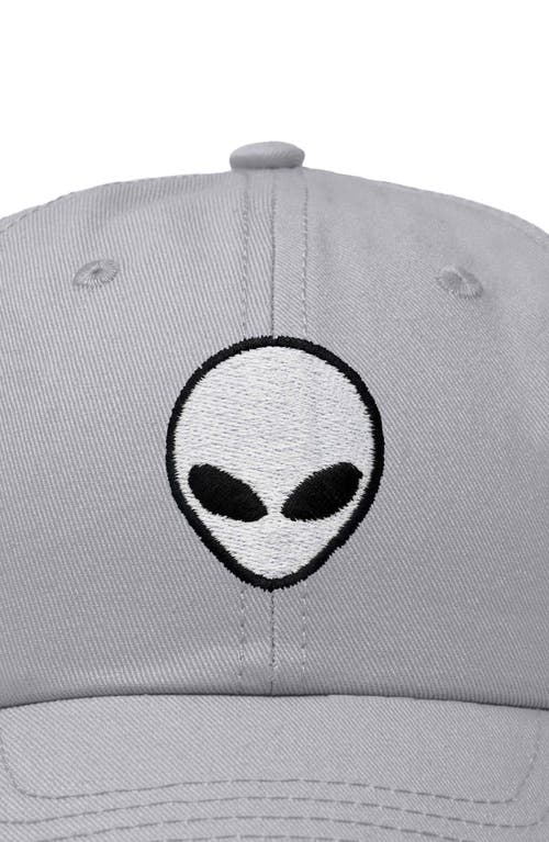 Dalix Alien Embroidered Classic Dad Cap In Gray
