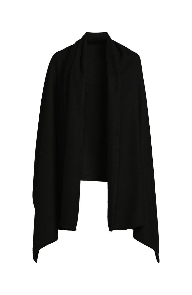 Lands' End CashTouch Shawl Wrap, Alternate, color, Black