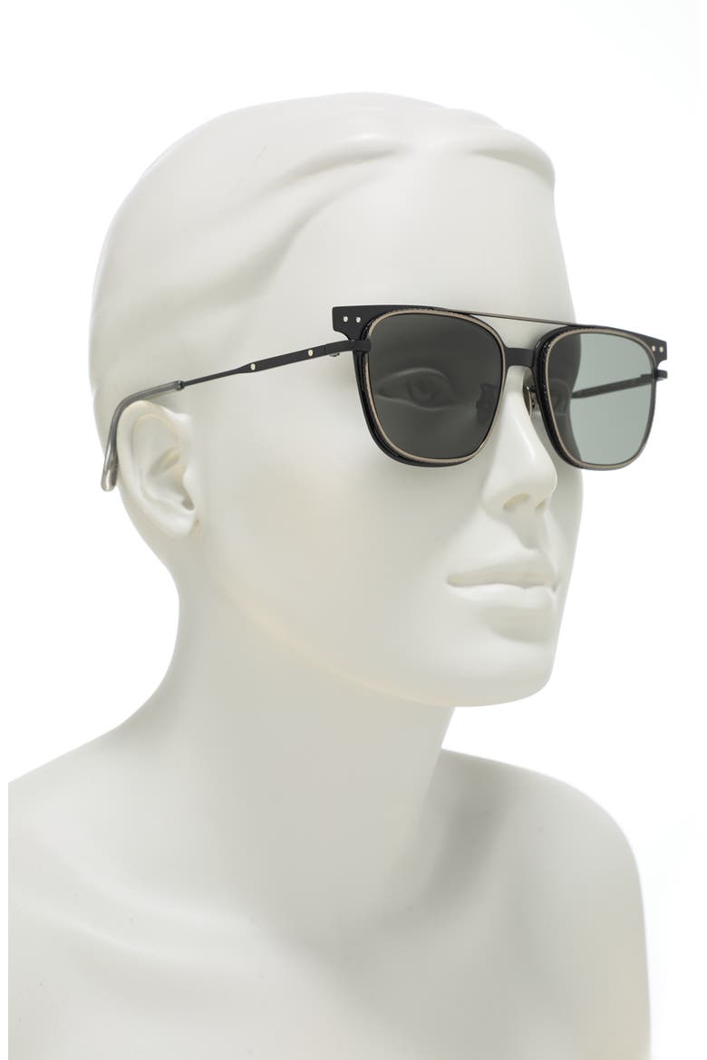 54mm Square Sunglasses, Alternate, color, SMMTT BLK SMMTT ANTQ SLV