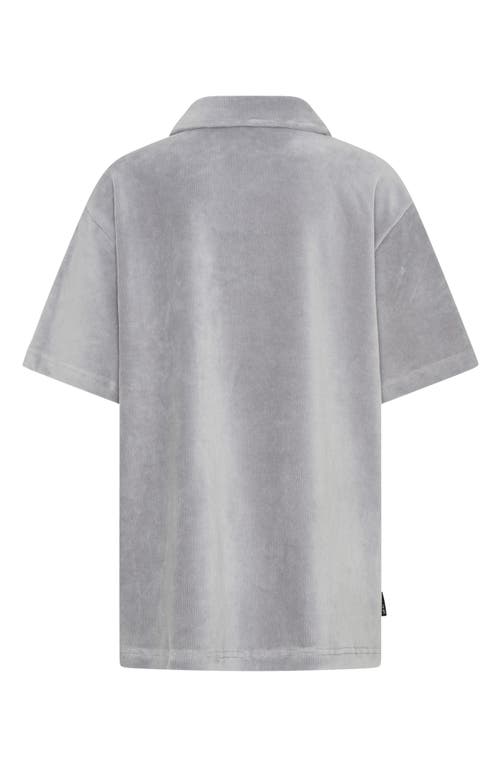 Tiny Tribe Kids' Corduroy Camp Shirt In Gray