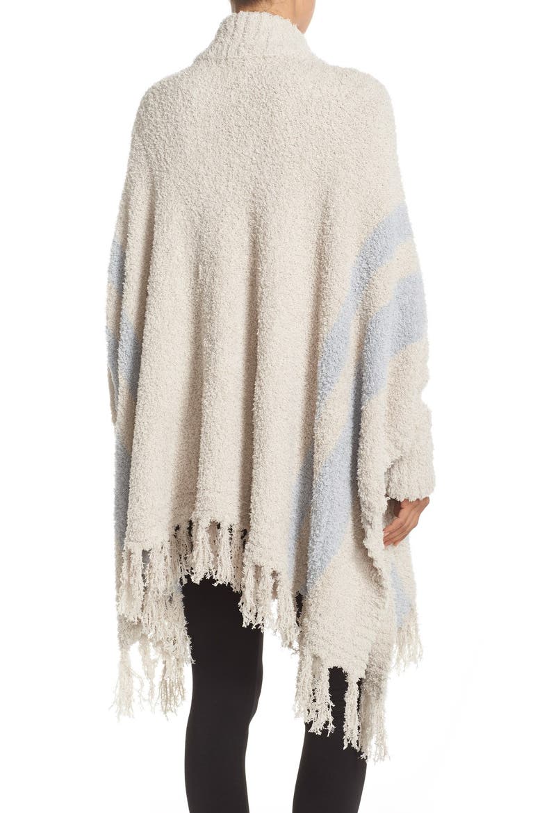 'Cozy Chic® Beach' Fringe Lounge Poncho, Alternate, color, STONE/ OCEAN