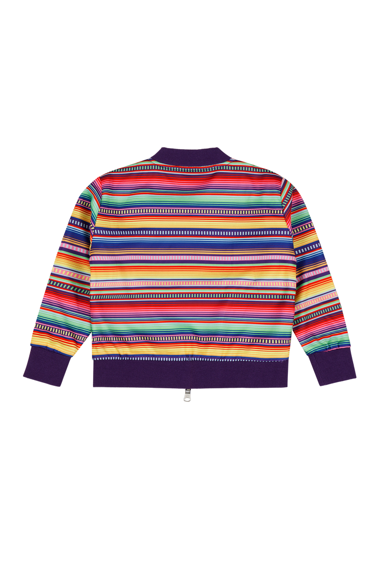 Girls Reversible Zip up Lightweight Bomber Jacket, Alternate, color, Purple Multicolor Stripe