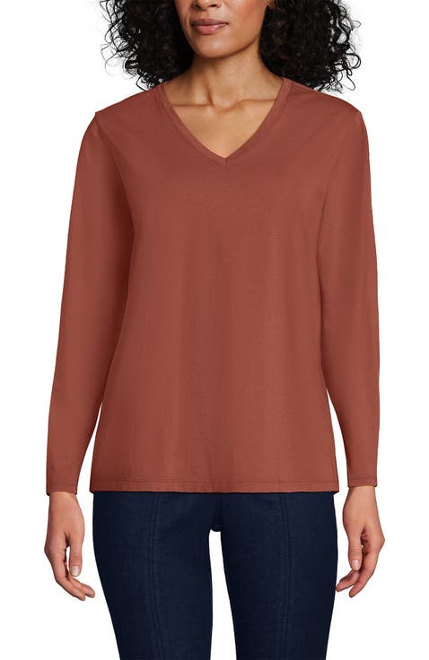 Supima Cotton Long Sleeve V-Neck T-Shirt