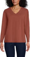 Lands' End Supima Cotton Long Sleeve V-Neck T-Shirt