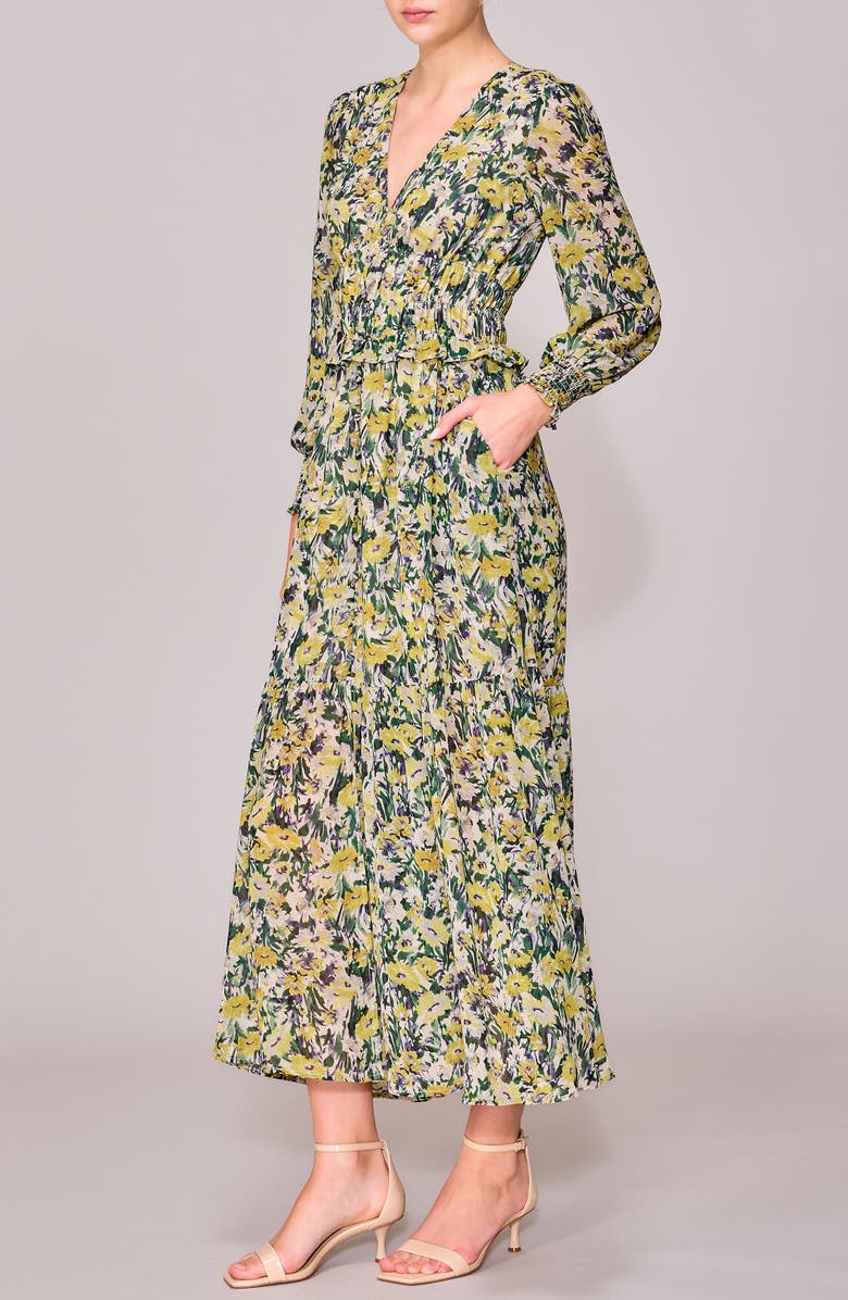 MELLODAY V-Neck Long Sleeve Midi Dress, Alternate, color,