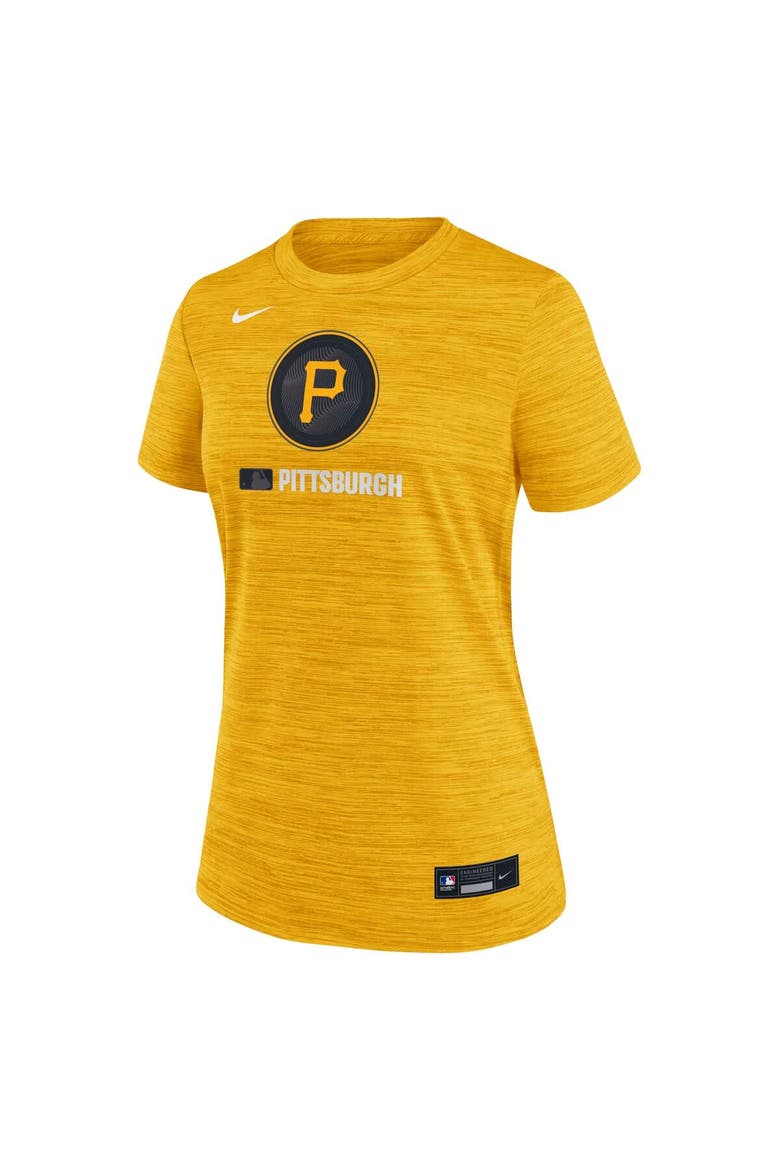 Women's Nike Gold Pittsburgh Pirates Authentic Collection City Connect Velocity Performance T-Shirt, Alternate, color, Gold