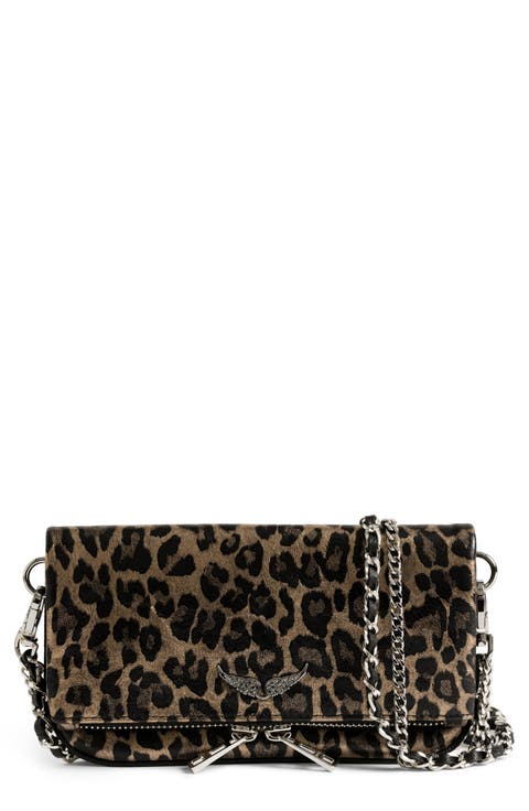 Nano Rock Metallic Leopard Clutch