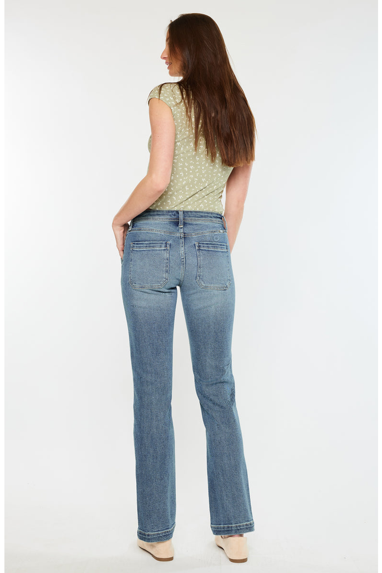 Rachelle Mid Rise Slim Straight Jeans, Alternate, color, Medium Wash