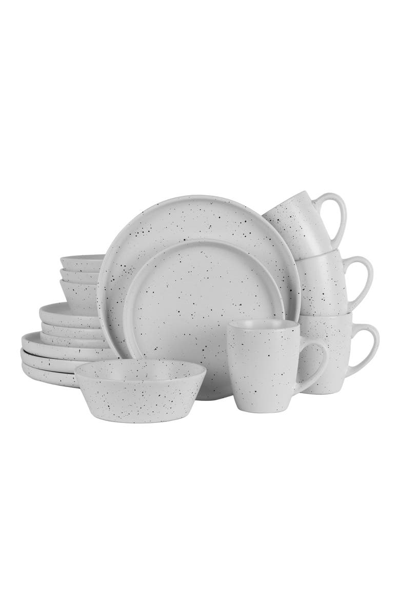 Stone Lain Jade Stoneware 16-Piece Dinnerware Set, Main, color, White