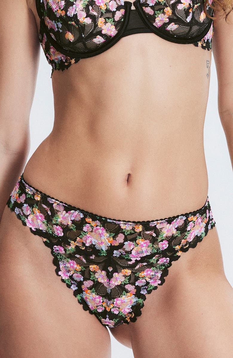 SAVAGE X FENTY Savage Not Sorry Lace Cheeky Panties, Main, color, Black Caviar