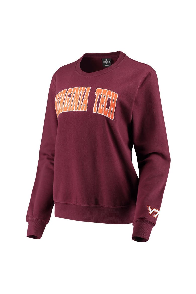 Women's Colosseum Maroon Virginia Tech Hokies Campanile Pullover Sweatshirt, Alternate, color, Maroon