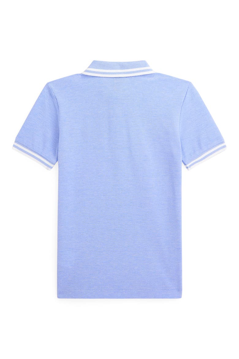Kids' Tipped Cotton Piqué Polo, Alternate, color, BLUE MU